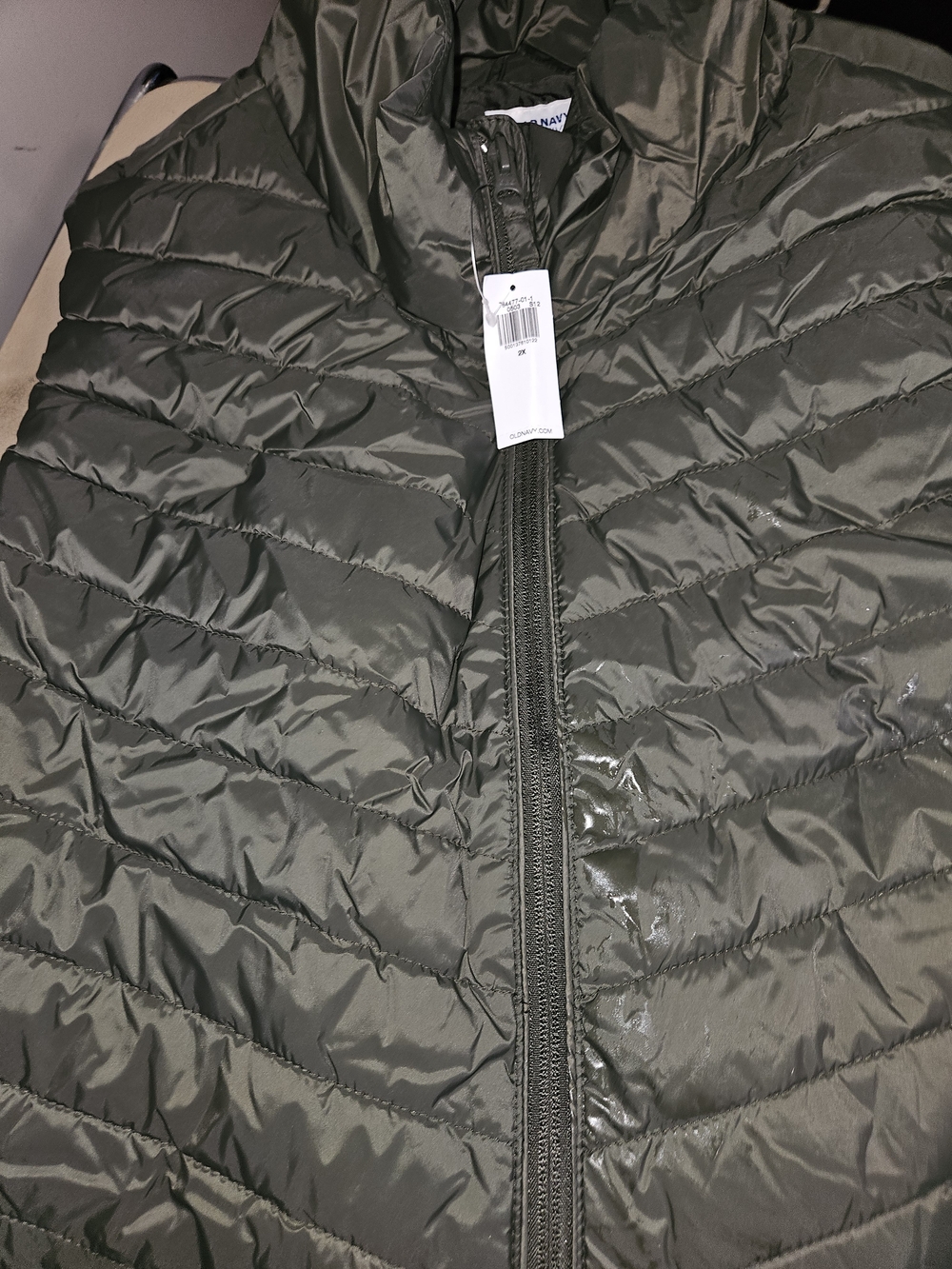 Old Navy Olive Quilted Packable Puffer Jacket
